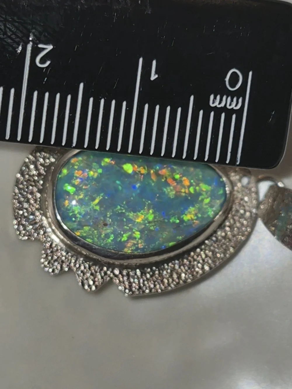 Australian Opal Pendant Sterling Silver New Artisan Vintage Colorflash